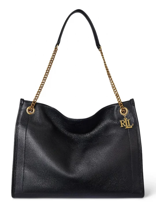 Obrázek produktu Lauren Ralph Lauren Kožená kabelka Lauren Ralph Lauren černá