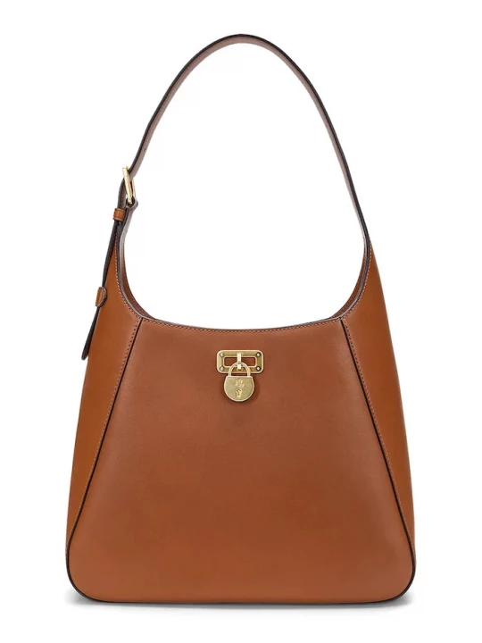 Obrázek produktu Lauren Ralph Lauren Kožená kabelka Lauren Ralph Lauren hnědá