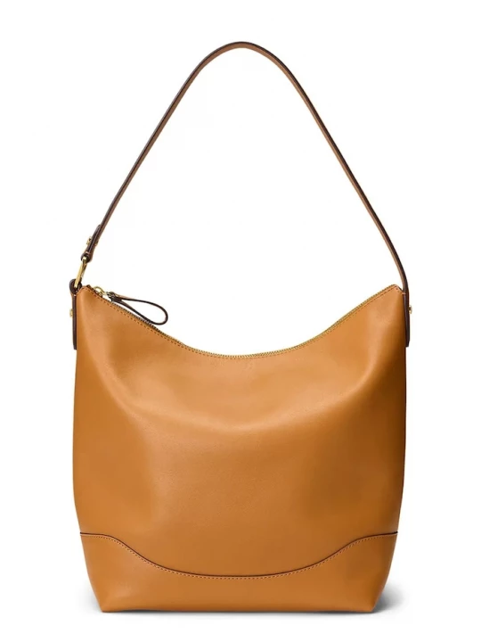Obrázek produktu Lauren Ralph Lauren Kožená kabelka Lauren Ralph Lauren hnědá