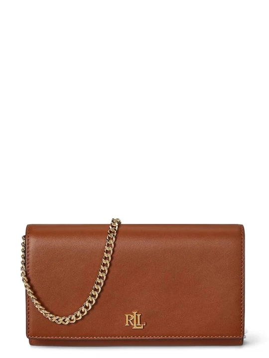 Obrázek produktu Lauren Ralph Lauren Kožená kabelka Lauren Ralph Lauren hnědá
