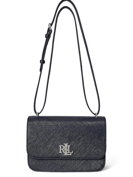 Obrázek produktu Lauren Ralph Lauren Kožená kabelka Lauren Ralph Lauren námořnická modř