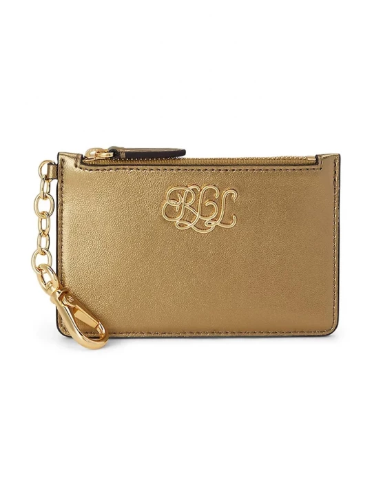 Obrázek produktu Lauren Ralph Lauren Kožené pouzdro na karty Lauren Ralph Lauren zlatá