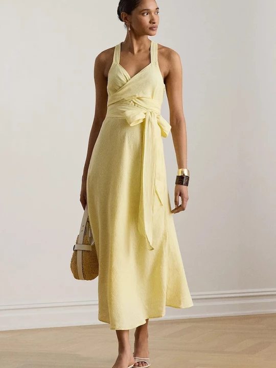 Obrázek produktu Lauren Ralph Lauren letní šaty lněné žlutá
