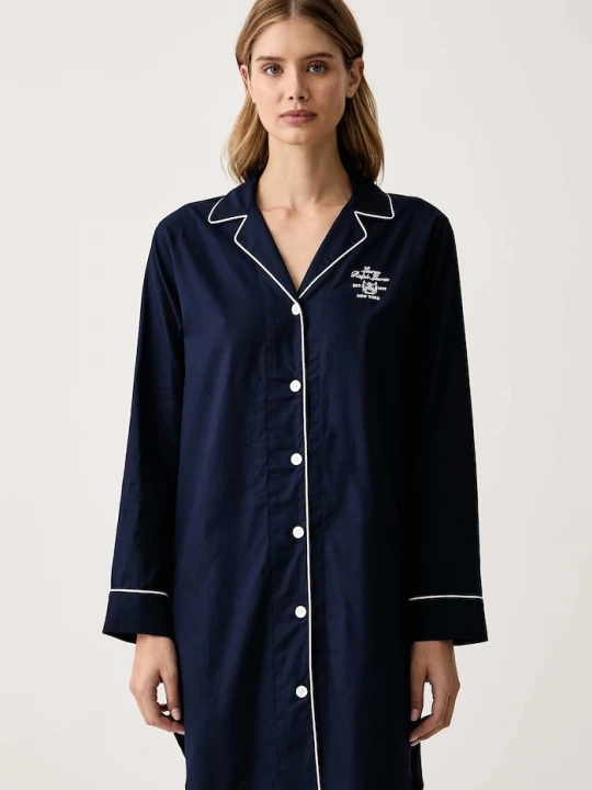 Obrázek produktu Lauren Ralph Lauren noční košile dámská bavlněná námořnická modř