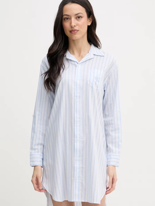 Obrázek produktu Lauren Ralph Lauren noční košile dámská s bavlnou modrá