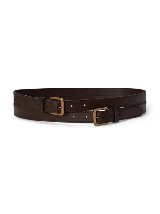 Obrázek produktu Lauren Ralph Lauren pásek k šatům dámský kožený hnědá