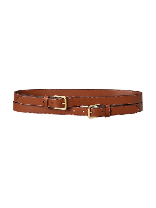 Obrázek produktu Lauren Ralph Lauren pásek k šatům dámský kožený hnědá