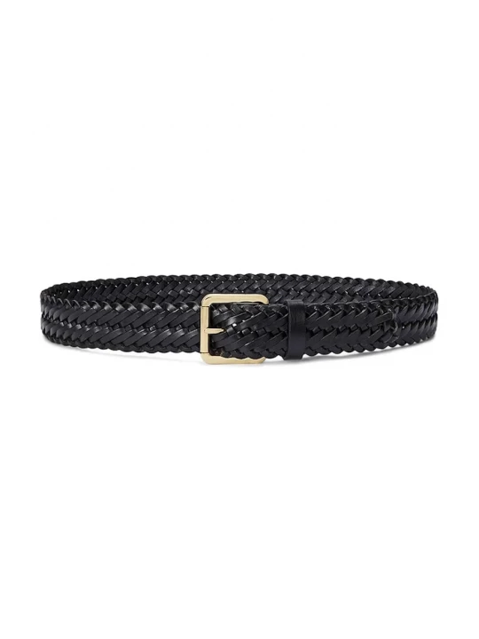 Obrázek produktu Lauren Ralph Lauren pletený pásek dámský kožený černá