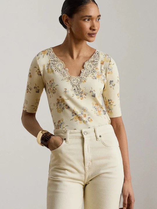 Obrázek produktu Lauren Ralph Lauren polo dámské s bavlnou béžová