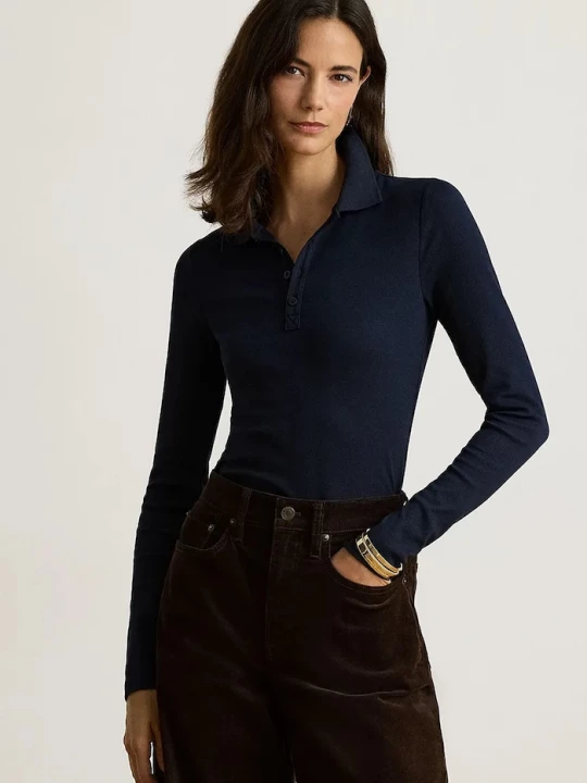 Obrázek produktu Lauren Ralph Lauren polo dámské s bavlnou námořnická modř