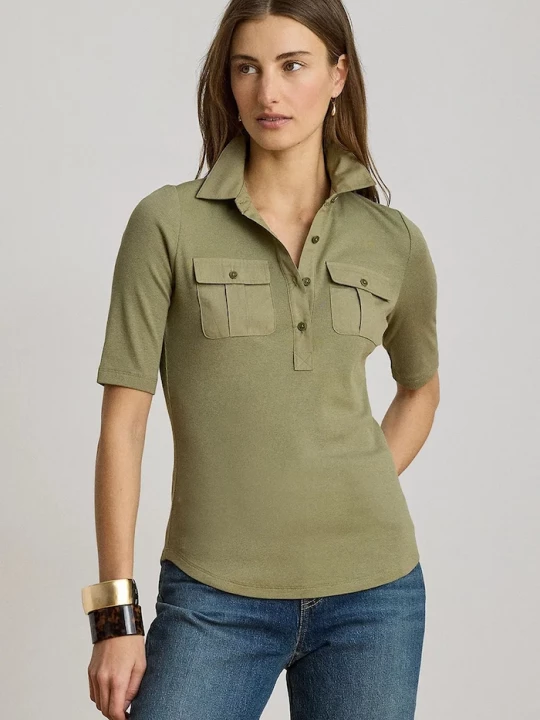 Obrázek produktu Lauren Ralph Lauren polo dámské s bavlnou zelená