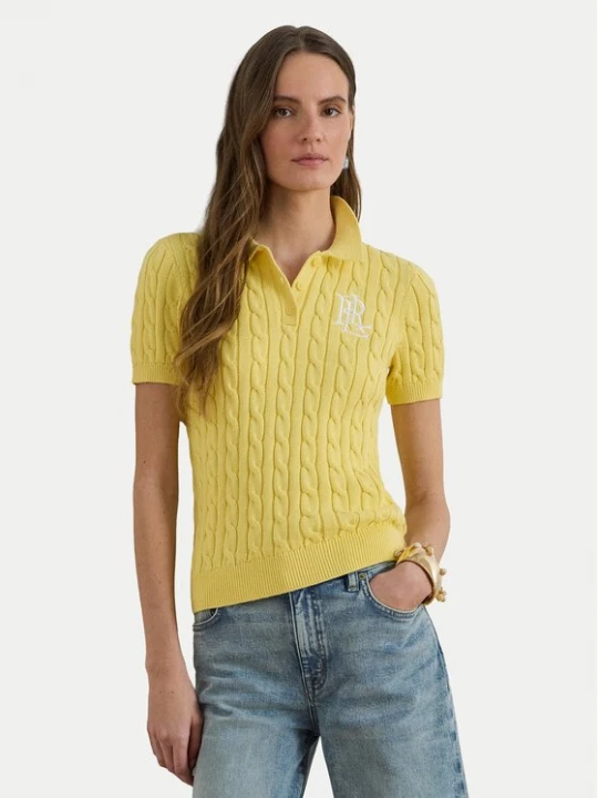 Obrázek produktu LAUREN RALPH LAUREN Polokošile 200932224017 Světle žlutá Slim Fit
