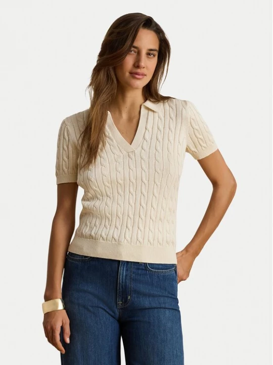 Obrázek produktu LAUREN RALPH LAUREN Polokošile 200P14041001 Krémová Regular Fit