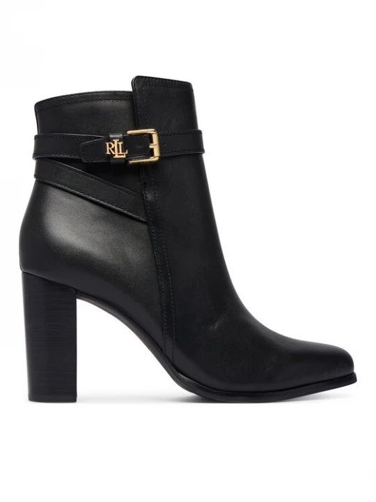 Obrázek produktu LAUREN RALPH LAUREN Polokozačky Brooke II Calfskin Bootie Heel 802974475004 Černá