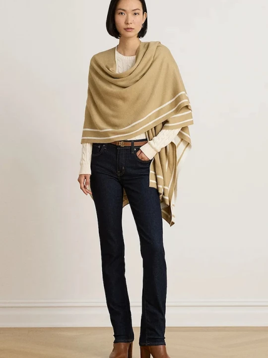 Obrázek produktu Lauren Ralph Lauren pončo dámské s vlnou béžová