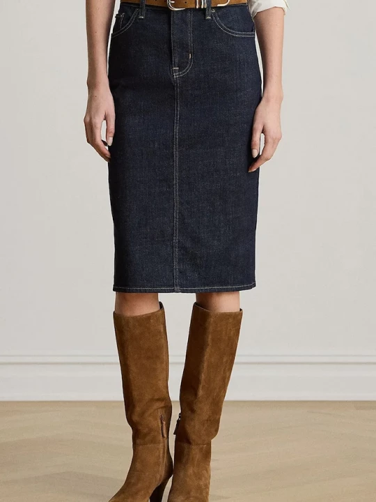 Obrázek produktu Lauren Ralph Lauren pouzdrová sukně džínová modrá