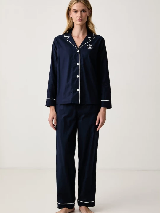 Obrázek produktu Lauren Ralph Lauren pyžamo dámské bavlněné námořnická modř
