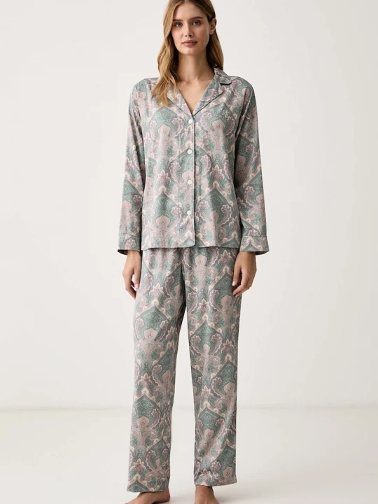 Obrázek produktu Lauren Ralph Lauren pyžamo dámské s bavlnou béžová