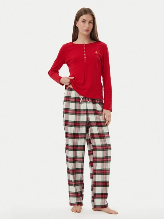 Obrázek produktu LAUREN RALPH LAUREN Pyžamo ILN72551F Barevná Relaxed Fit Červená
