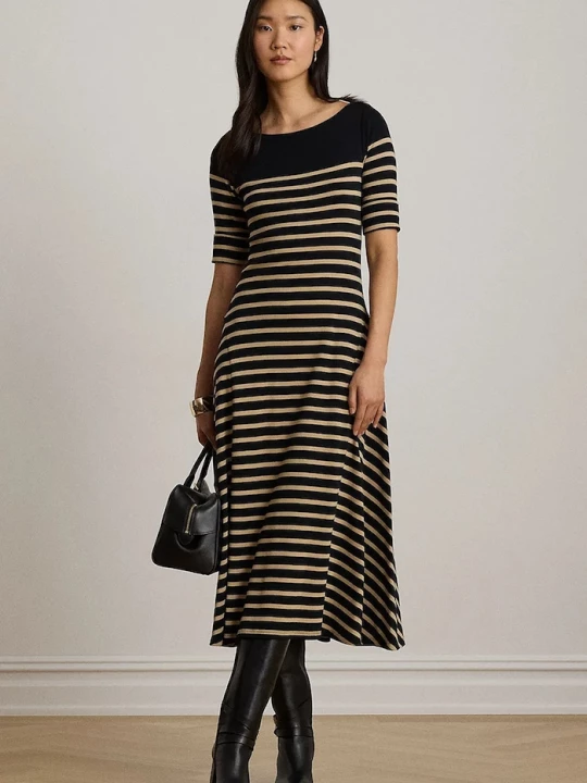 Obrázek produktu Lauren Ralph Lauren rozšířené šaty bavlněné černá