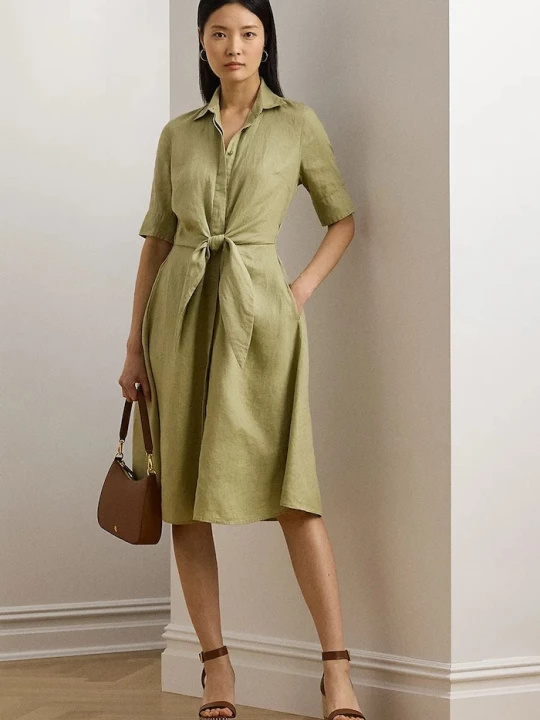 Obrázek produktu Lauren Ralph Lauren rozšířené šaty lněné zelená