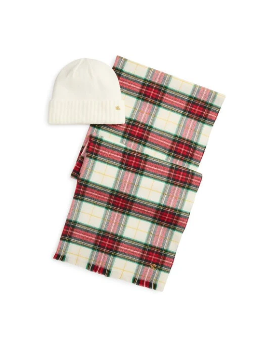Obrázek produktu LAUREN RALPH LAUREN Sada čepice a šál 454P23529002 Krémová
