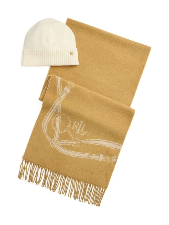 Obrázek produktu Lauren Ralph Lauren sada dámská s příměsí vlny hnědá
