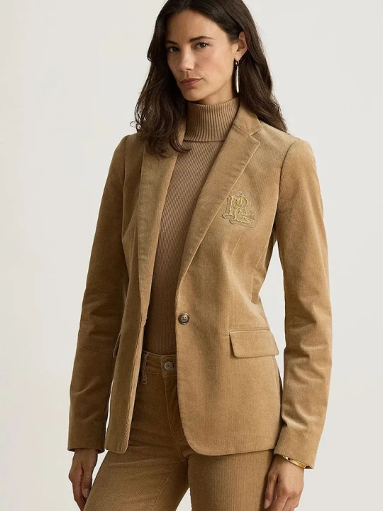 Obrázek produktu Lauren Ralph Lauren sako dámské bavlněné s elastanem hnědá