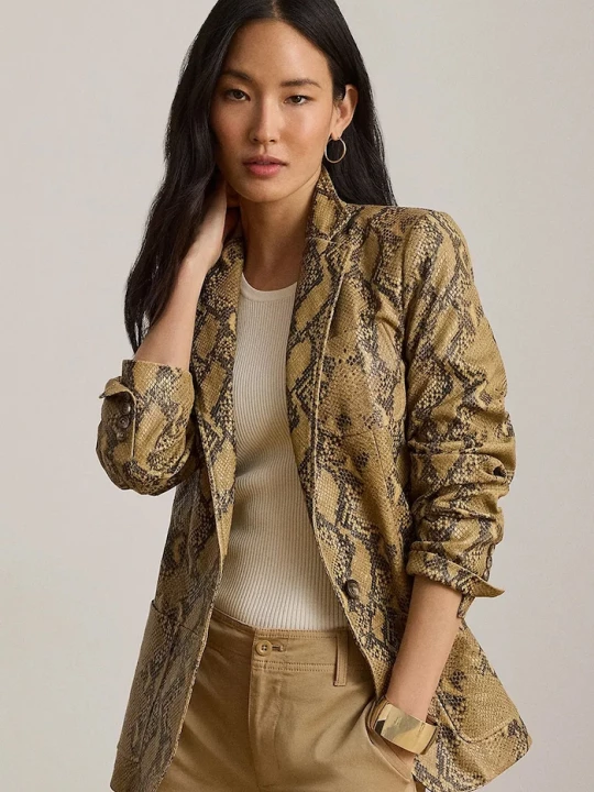 Obrázek produktu Lauren Ralph Lauren sako dámské kožené béžová