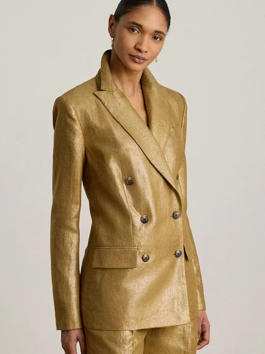 Obrázek produktu Lauren Ralph Lauren sako dámské lněné zlatá