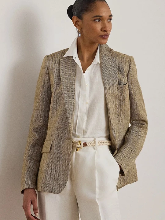 Obrázek produktu Lauren Ralph Lauren sako ženské lněné béžová