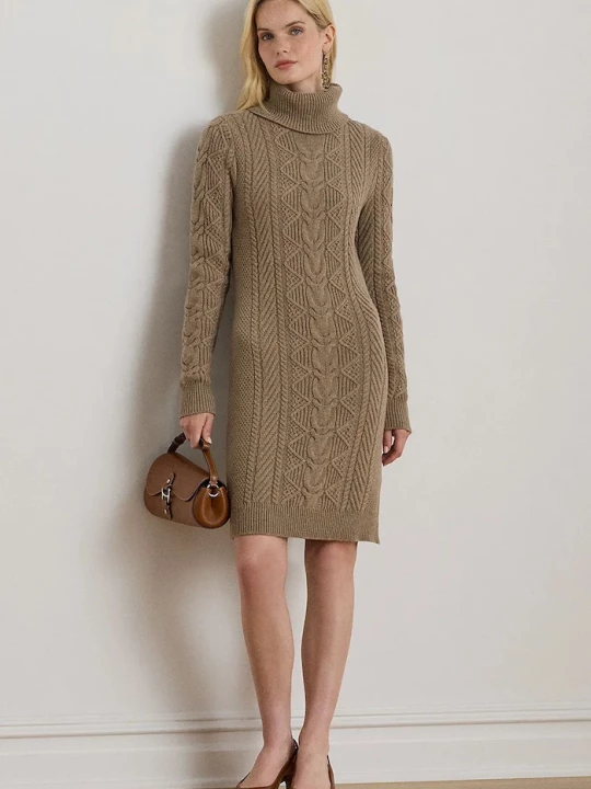 Obrázek produktu Lauren Ralph Lauren Šaty s příměsí vlny béžová