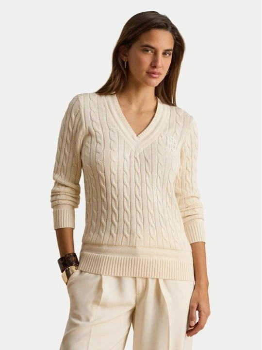 Obrázek produktu LAUREN RALPH LAUREN Svetr 200888795011 Krémová Relaxed Fit