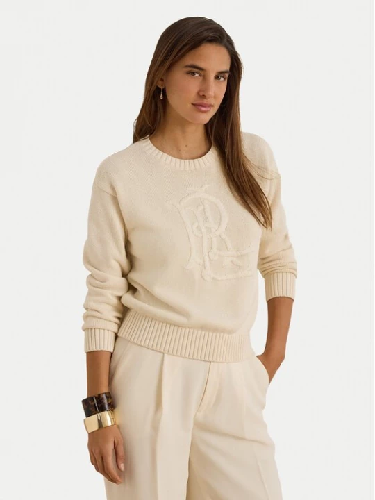 Obrázek produktu LAUREN RALPH LAUREN Svetr 200979653001 Krémová Regular Fit