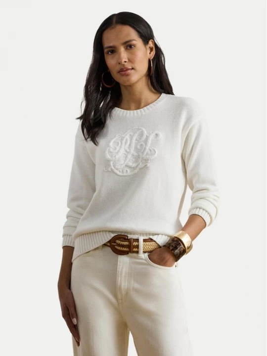 Obrázek produktu LAUREN RALPH LAUREN Svetr 200P08805001 Bílá Relaxed Fit