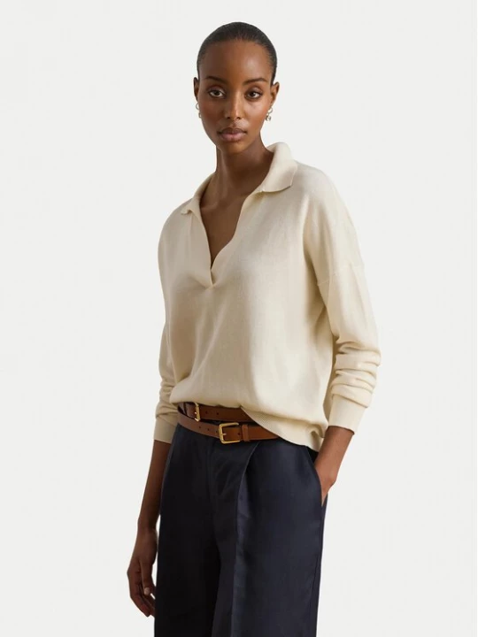 Obrázek produktu LAUREN RALPH LAUREN Svetr 200P14056001 Krémová Regular Fit