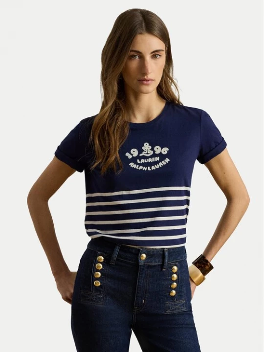 Obrázek produktu LAUREN RALPH LAUREN T-Shirt 200B21056001 Tmavomodrá Relaxed Fit
