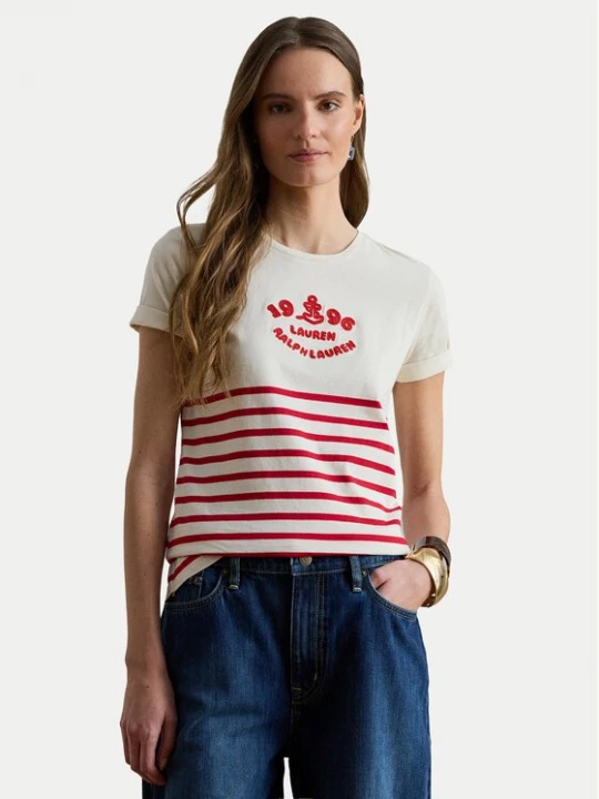 Obrázek produktu LAUREN RALPH LAUREN T-Shirt 200B21056002 Écru Relaxed Fit Krémová