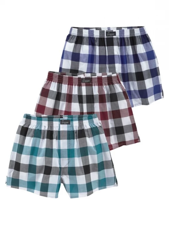 Obrázek produktu LE JOGGER Boxerky tyrkysová / královská modrá / vínově červená / bílá