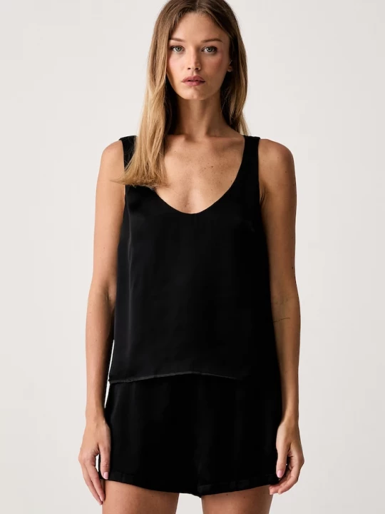 Obrázek produktu Le Privé halenka na ramínka dámská z viskózy PAULETTE TOP NOIR černá