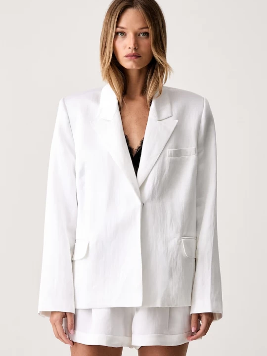 Obrázek produktu Le Privé sako dámské s viskózou FRANCOISE BLAZER BLANC bílá