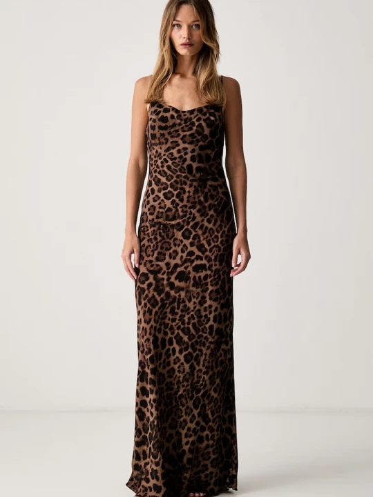Obrázek produktu Le Privé šaty ve stylu spodničky z viskózy LISE LEOPARD hnědá