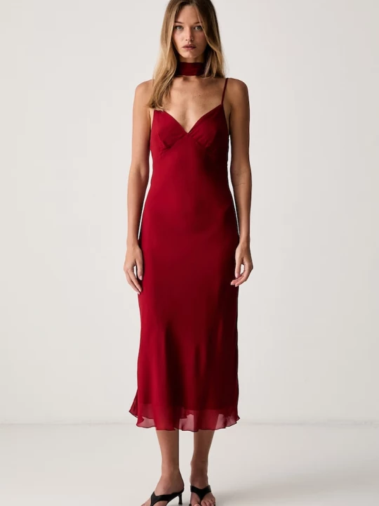 Obrázek produktu Le Privé šaty z viskózy FELICE CHIFFON ROUGE červená