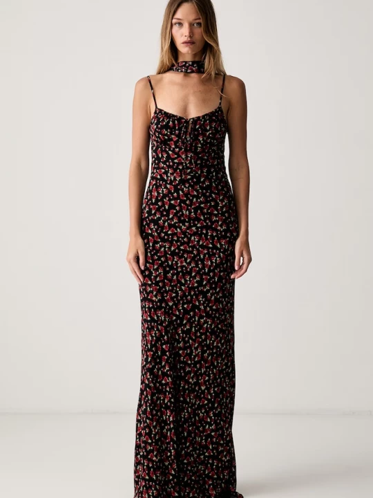 Obrázek produktu Le Privé šaty z viskózy ROSELINE CHIFFON FLEUR černá