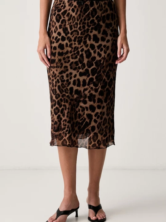 Obrázek produktu Le Privé sukně z viskózy GENET SKIRT LEOPARD hnědá