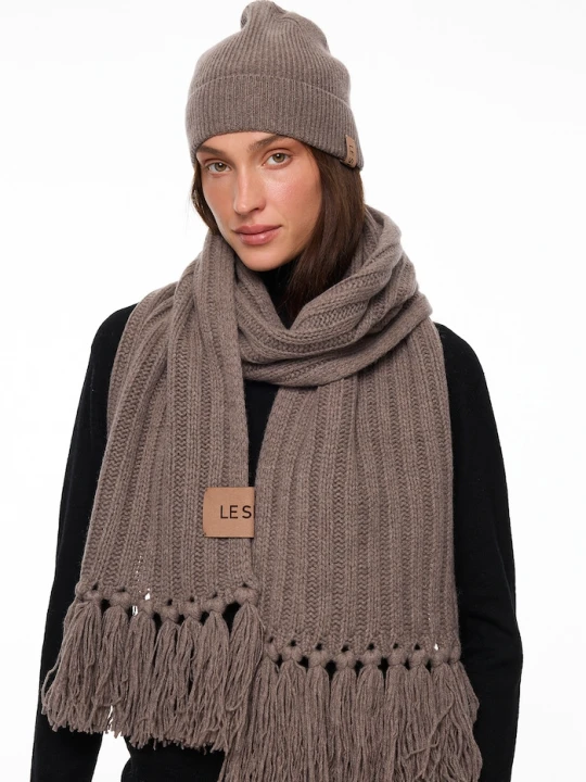 Obrázek produktu LE SH KA headwear šála dámská s příměsí kašmíru Brown Cashnere Scarf