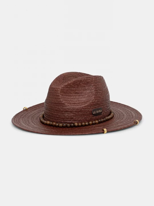 Obrázek produktu LE SH KA headwear slaměný klobouk dámský pletený hnědá