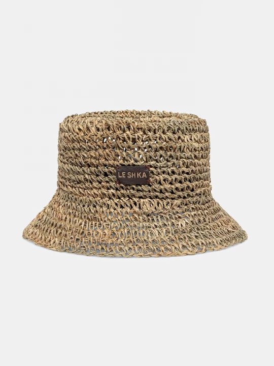 Obrázek produktu LE SH KA headwear slaměný klobouk dámský z pletenky Straw Bucket Hat vol2 béžová