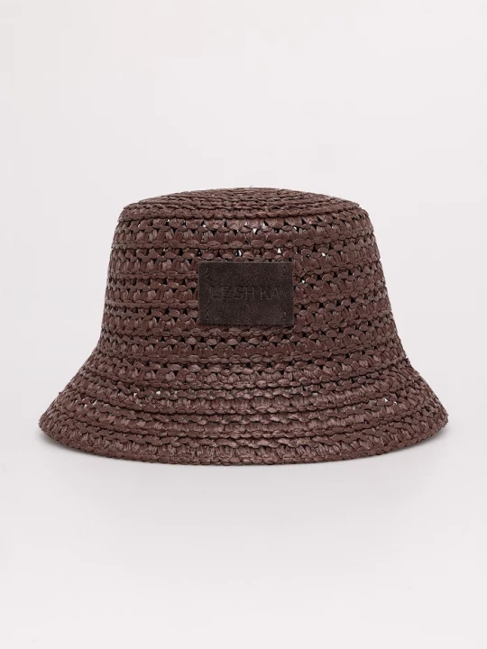 Obrázek produktu LE SH KA headwear slaměný klobouk dámský z viskózy Brown Bucket Hat