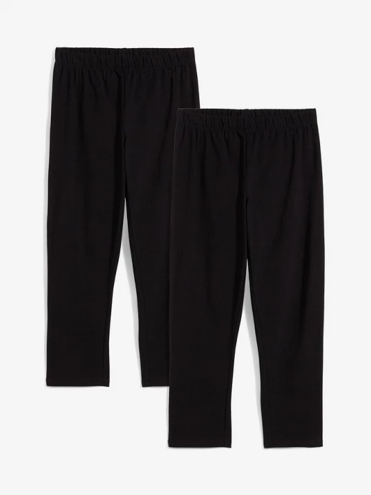 Obrázek produktu Legginsy rybaczki z materiału z bawełną organiczną (2 szt.) BonPrix czarny